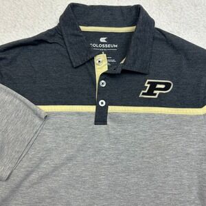 Colosseum Purdue Boilermakers Polo Shirt Mens Small Gray Lightweight NCAA